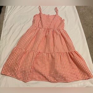 Red Gingham Tiered Mini Dress